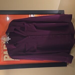 Express Portofino Shirt in Dark Burgundy Size Large